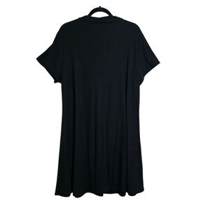 Vibe Sportswear Tshirt Dress Short Sleeve Pullon Black Above Knee Womens 2X